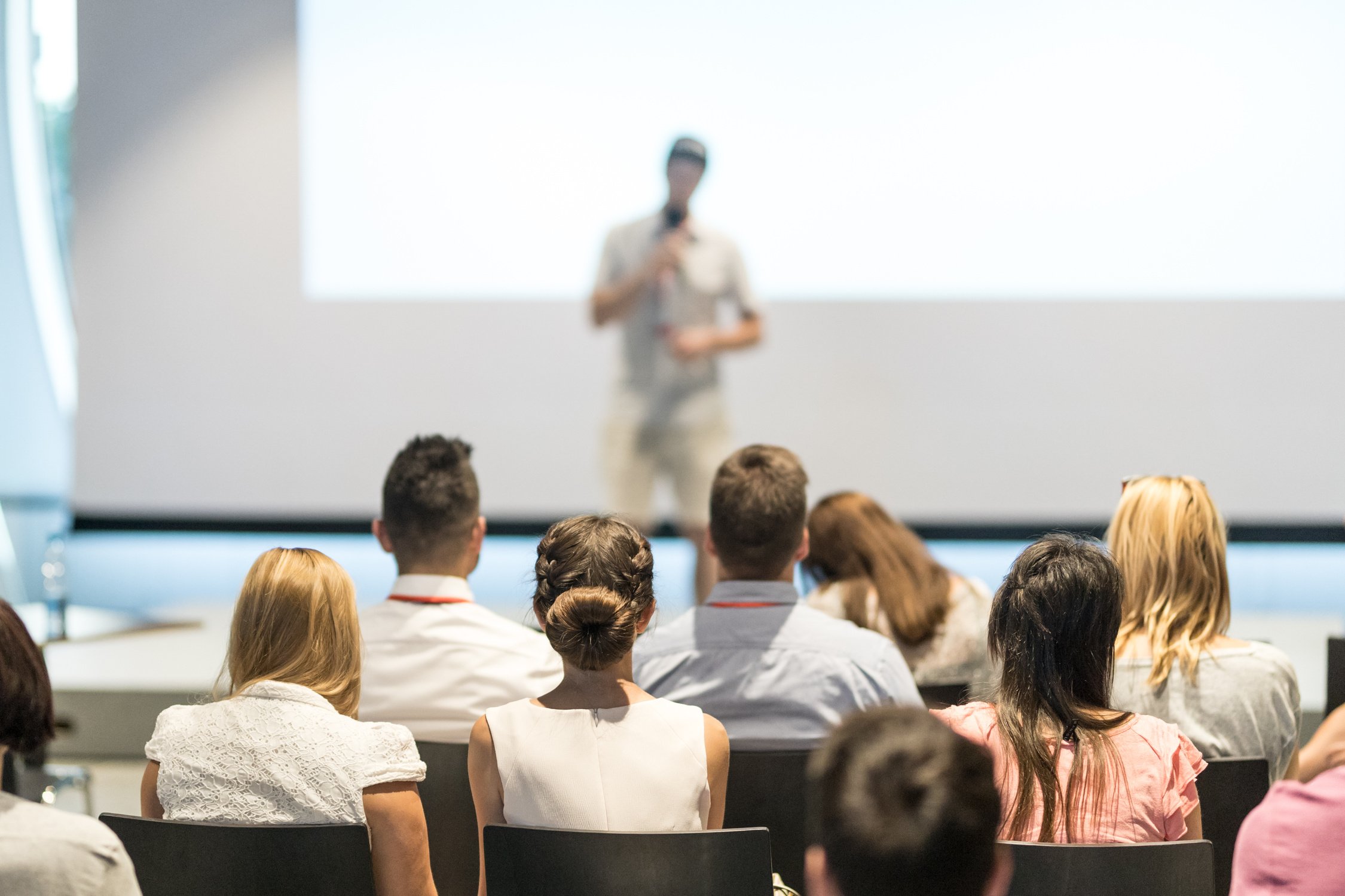 Audience Listening to a Speaker in an Auditorium